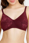 Rosaline Everyday Double Layered Non Wired 3/4th Coverage Lace Bra - Syrah — thumbnail 4