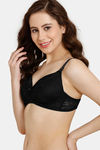 Rosaline Padded Non Wired 3/4th Coverage T-Shirt Bra - Anthracite — thumbnail 3