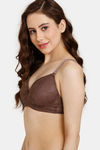 Rosaline Padded Non Wired 3/4th Coverage Lace Bra - Nutmeg — thumbnail 3