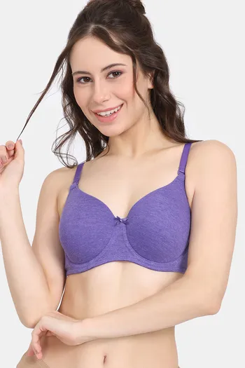 Rosaline Padded Wired 3/4th Coverage T-Shirt Bra - Prism Violet