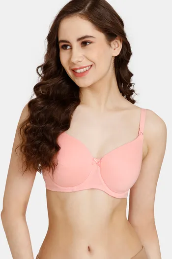 Rosaline Padded Wired 3/4th Coverage T-Shirt Bra - Quartz Pink