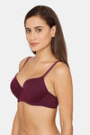 Rosaline Padded Wired 3/4th Coverage T-Shirt Bra - Winter Bloom — thumbnail 2