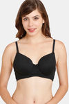 Rosaline Padded Wired 3/4th Coverage T-Shirt Bra - Anthracite — thumbnail 1