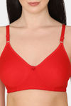 Rosaline Everyday Double Layered Non Wired 3/4th Coverage T-Shirt Bra - Red Alert — thumbnail 4