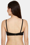Rosaline Padded Non Wired 3/4th Coverage T-Shirt Bra - Jet Black — thumbnail 3