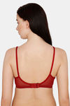 Rosaline Everyday Double Layered Non Wired Medium Coverage Lace Bra - Maroon — thumbnail 2