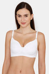 Rosaline Everyday Double Layered Non-Wired Medium Coverage T-Shirt Bra - Bright White — thumbnail 1