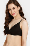 Rosaline Everyday Double Layered Non Wired Medium Coverage T-Shirt Bra - Black — thumbnail 3