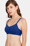 Rosaline Everyday Double Layered Non-Wired 3/4th Coverage T-Shirt Bra - Blue Depth — thumbnail 3