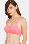 Rosaline Everyday Double Layered Non-Wired 3/4th Coverage T-Shirt Bra - Pink Lemonade — thumbnail 3