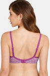 Rosaline Everyday Double Layered Non-Wired 3/4th Coverage  T-Shirt Bra - Plum Art Print — thumbnail 2