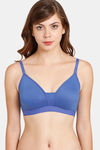 Rosaline Everyday Double Layered Non-Wired 3/4th Coverage T-Shirt Bra - Amparo Blue — thumbnail 1
