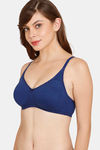 Rosaline Everyday Double Layered Non-Wired 3/4th Coverage T-Shirt Bra - Blue Depth — thumbnail 3