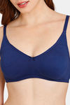 Rosaline Everyday Double Layered Non-Wired 3/4th Coverage T-Shirt Bra - Blue Depth — thumbnail 4