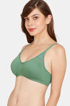 Rosaline Everyday Double Layered Non-Wired 3/4th Coverage T-Shirt Bra - Fairway — thumbnail 3