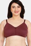 Rosaline Everyday Double Layered Non Wired Full Coverage Super Support Bra - Fig — thumbnail 1