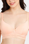 Rosaline Padded Non-Wired Medium Coverage T-Shirt Bra - Salmon — thumbnail 4