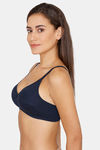 Rosaline Everyday Double Layered Non Wired Medium Coverage T-Shirt Bra - Navy Blue — thumbnail 2