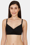 Rosaline Padded Non Wired 3/4th Coverage T-Shirt Bra - Jet Black — thumbnail 1