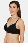 Rosaline Padded Non Wired 3/4th Coverage T-Shirt Bra - Jet Black — thumbnail 2
