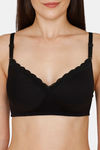 Rosaline Padded Non Wired 3/4th Coverage T-Shirt Bra - Jet Black — thumbnail 4