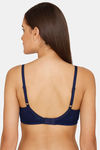 Rosaline Everyday Double Layered Non Wired Medium Coverage Lace Bra - Navy Peony — thumbnail 3