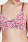 Rosaline Everyday Double Layered Non Wired 3/4th Coverage T-Shirt Bra - Malaga Floral Pt — thumbnail 4