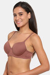 Rosaline Padded Wired 3/4th Coverage T-Shirt Bra - Nutmeg — thumbnail 2