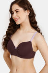 Rosaline Padded Wired 3/4th Coverage T-Shirt Bra - Fig — thumbnail 3