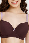 Rosaline Padded Wired 3/4th Coverage T-Shirt Bra - Fig — thumbnail 4
