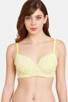 Rosaline Padded Wired 3/4th Coverage T-Shirt Bra With Lace Band - Aspen Gold — thumbnail 1