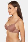 Rosaline Padded Wired 3/4th Coverage Lace Bra - Nutmeg — thumbnail 2