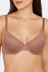 Rosaline Padded Wired 3/4th Coverage Lace Bra - Nutmeg — thumbnail 4