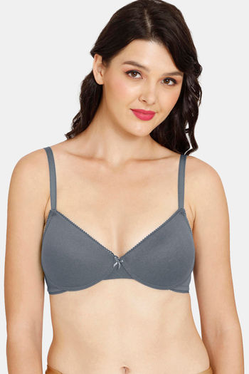 Rosaline Padded Non-Wired Medium Coverage T-Shirt Bra - Forged Iron