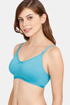 Rosaline Everyday Double Layered Non Wired 3/4th Coverage T-Shirt Bra - Blue Bird — thumbnail 3