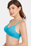 Rosaline Everyday Double Layered Non Wired 3/4th Coverage T-Shirt Bra - Blue Bird — thumbnail 3