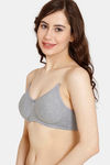 Rosaline Everyday Double Layered Non Wired 3/4th Coverage T-Shirt Bra - Grey Melange — thumbnail 3