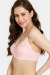 Rosaline Everyday Double Layered Non Wired 3/4th Coverage Lace Bra - Orchid Pink — thumbnail 3