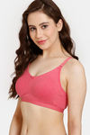 Rosaline Everyday Double Layered Non Wired 3/4th Coverage T-Shirt Bra - Rouge Red — thumbnail 3