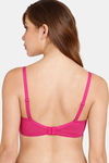 Rosaline Everyday Double Layered Non-Wired 3/4th Coverage Lace Bra - Festival Fuchsia — thumbnail 2