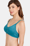 Rosaline Everyday Double Layered Non-Wired 3/4th Coverage T-Shirt Bra - Harbor Blue — thumbnail 2