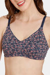 Rosaline Everyday Double Layered Non Wired 3/4th Coverage T-Shirt Bra - Blue Depth — thumbnail 4