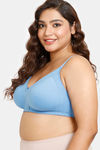 Rosaline Everyday Double Layered Non Wired Full Coverage Super Support Bra - Marina — thumbnail 3