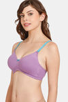 Rosaline Padded Non-Wired 3/4th Coverage T-Shirt Bra - Bellflower — thumbnail 3