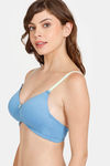 Rosaline Padded Non Wired 3/4th Coverage T-Shirt Bra - Marina — thumbnail 3