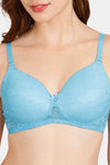 Rosaline Padded Non Wired 3/4th Coverage Lace Bra - Crystal Sea — thumbnail 4
