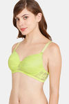 Rosaline Padded Non Wired 3/4th Coverage Lace Bra - Sharp Green — thumbnail 3