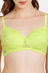Rosaline Padded Non Wired 3/4th Coverage Lace Bra - Sharp Green — thumbnail 4