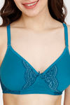 Rosaline Padded Non Wired 3/4th Coverage T-Shirt Bra - Harbor Blue — thumbnail 4