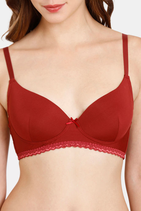 Rosaline Padded Non Wired Medium Coverage T-Shirt Bra - Syrah — image 4